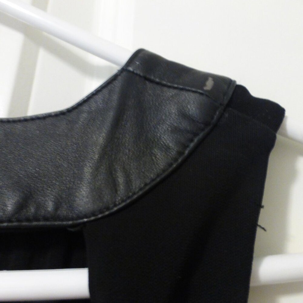 BEBE Black T-back mini dress with faux leather belt and trim - Picture 12 of 12